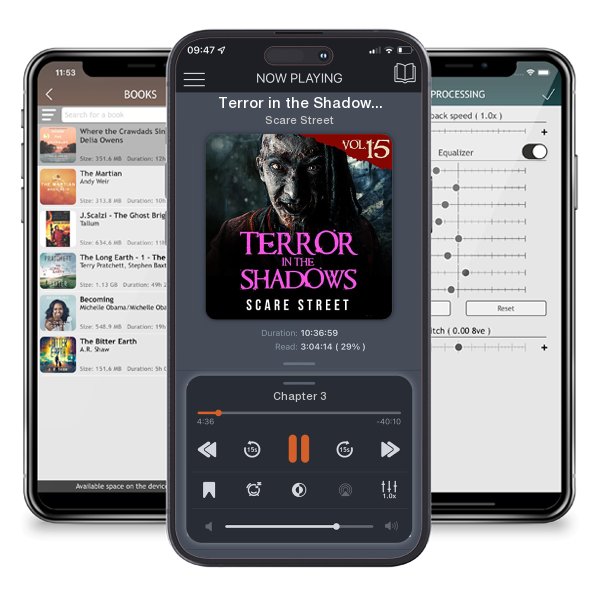 Download fo free audiobook Terror in the Shadows, Vol. 15 by Scare Street and listen anywhere on your iOS devices in the ListenBook app.