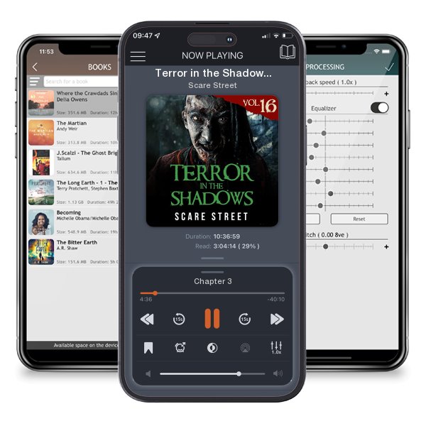 Download fo free audiobook Terror in the Shadows, Vol. 16 by Scare Street and listen anywhere on your iOS devices in the ListenBook app.