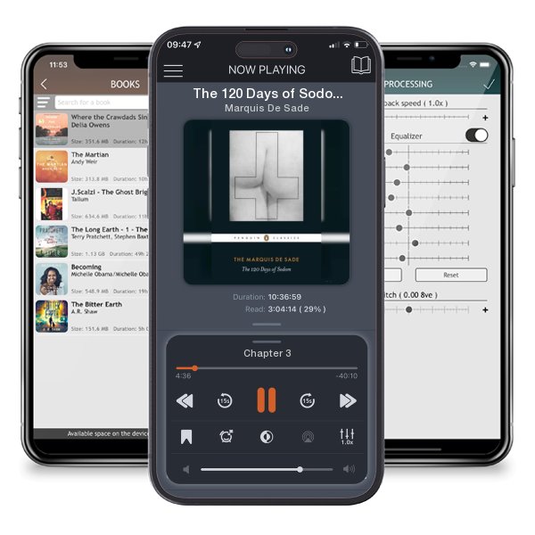Download fo free audiobook The 120 Days of Sodom by Marquis De Sade and listen anywhere on your iOS devices in the ListenBook app.