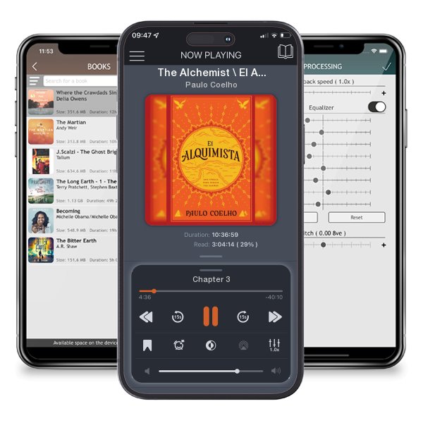 Download fo free audiobook The Alchemist \ El Alquimista (Spanish edition): Una fábula para seguir tus sueños by Paulo Coelho and listen anywhere on your iOS devices in the ListenBook app.