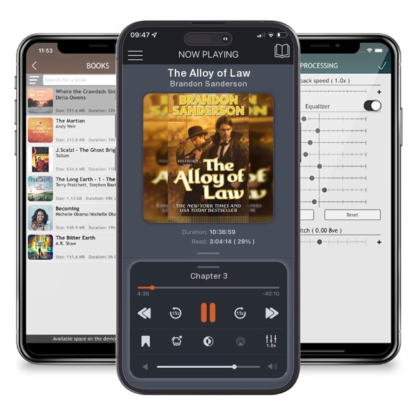 Download fo free audiobook The Alloy of Law by Brandon Sanderson and listen anywhere on your iOS devices in the ListenBook app.