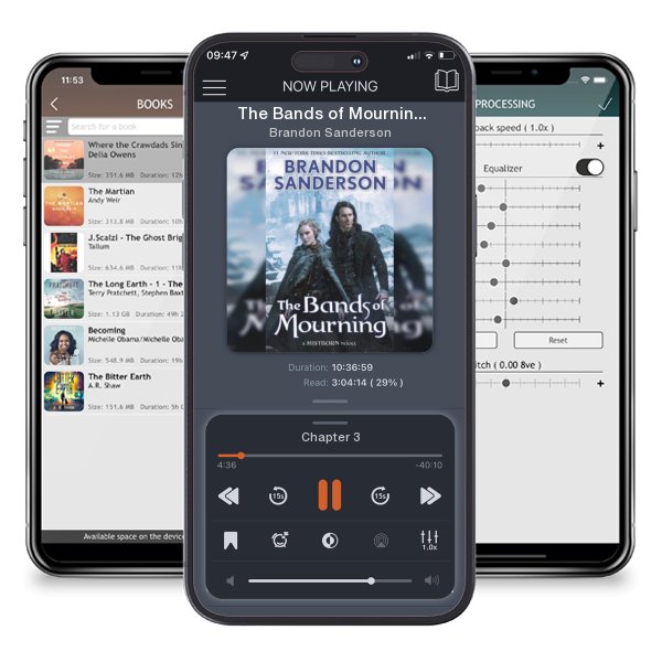 Download fo free audiobook The Bands of Mourning by Brandon Sanderson and listen anywhere on your iOS devices in the ListenBook app.