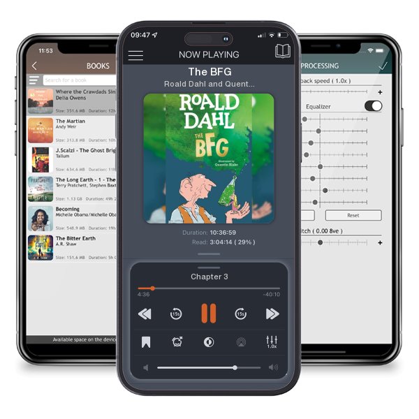 Download fo free audiobook The BFG by Roald Dahl and Quentin Blake and listen anywhere on your iOS devices in the ListenBook app.