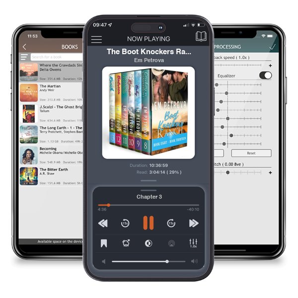 Download fo free audiobook The Boot Knockers Ranch Box Set Books 8-13 (The Boot Knockers Ranch Box Sets Book 2) by Em Petrova and listen anywhere on your iOS devices in the ListenBook app.