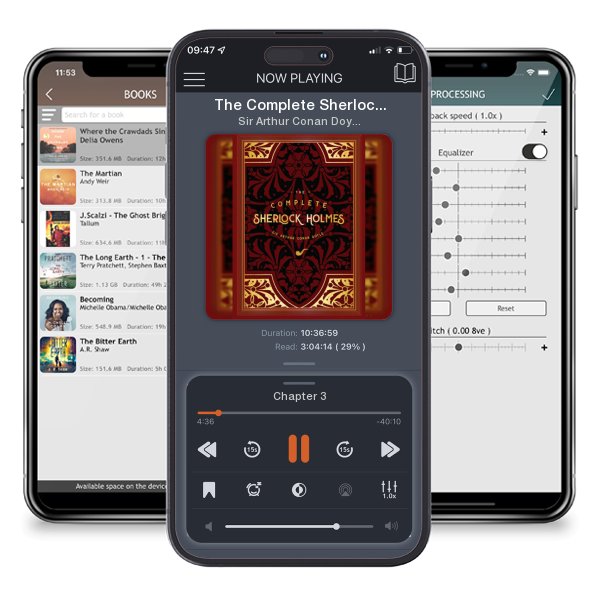 Download fo free audiobook The Complete Sherlock Holmes by Sir Arthur Conan Doyle and listen anywhere on your iOS devices in the ListenBook app.