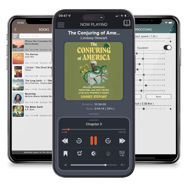 Download fo free audiobook The Conjuring of America: Mojos, Mermaids, Medicine, and 400 Years of Black Women\'s Magic by Lindsey Stewart and listen anywhere on your iOS devices in the ListenBook app.