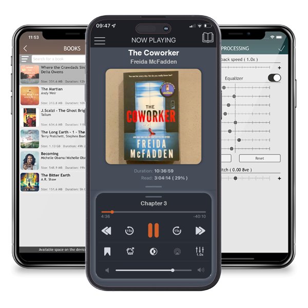 Download fo free audiobook The Coworker by Freida McFadden and listen anywhere on your iOS devices in the ListenBook app.