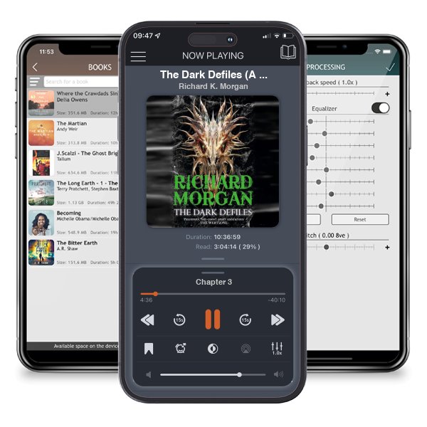 Download fo free audiobook The Dark Defiles (A Land Fit for Heroes, #3) by Richard K. Morgan and listen anywhere on your iOS devices in the ListenBook app.