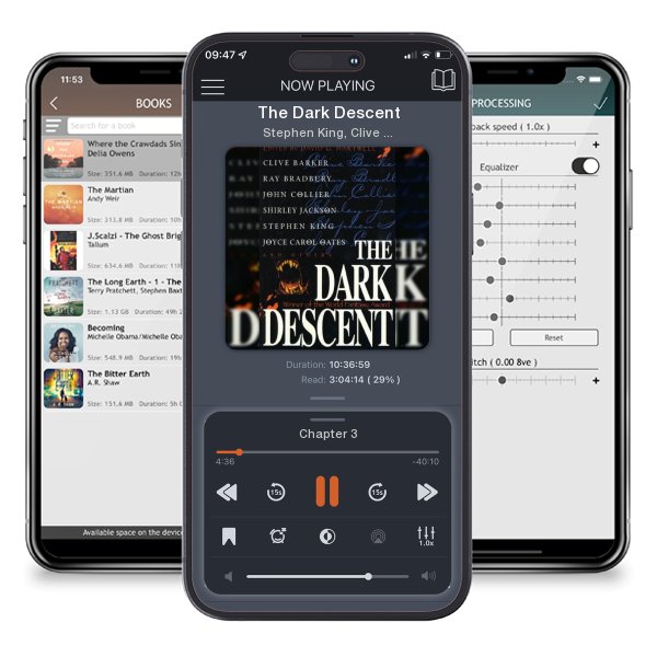 Download fo free audiobook The Dark Descent by Stephen King, Clive Barker,  et al. and listen anywhere on your iOS devices in the ListenBook app.