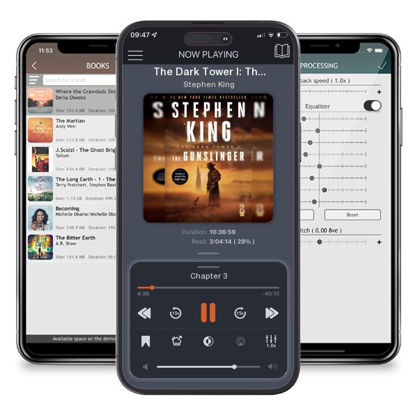 Download fo free audiobook The Dark Tower I: The Gunslinger by Stephen King and listen anywhere on your iOS devices in the ListenBook app.