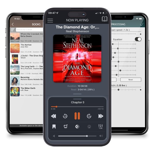 Download fo free audiobook The Diamond Age: Or, a Young Lady\'s Illustrated Primer by Neal Stephenson and listen anywhere on your iOS devices in the ListenBook app.