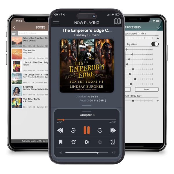 Download fo free audiobook The Emperor\'s Edge Collection: Books 1, 2, and 3 by Lindsay Buroker and listen anywhere on your iOS devices in the ListenBook app.