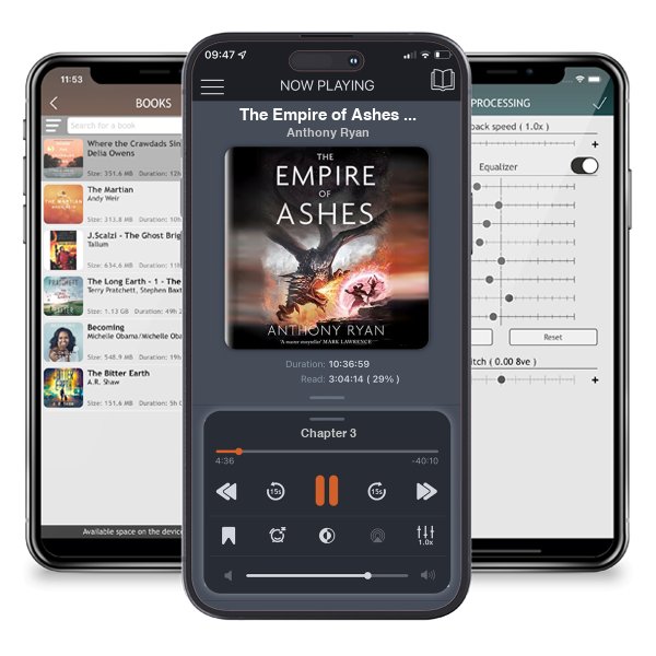 Download fo free audiobook The Empire of Ashes (The Draconis Memoria, #3) by Anthony Ryan and listen anywhere on your iOS devices in the ListenBook app.