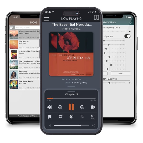 Download fo free audiobook The Essential Neruda: Selected Poems by Pablo Neruda and listen anywhere on your iOS devices in the ListenBook app.