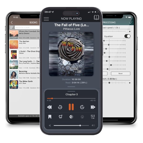 Download fo free audiobook The Fall of Five (Lorien Legacies, #4) by Pittacus Lore and listen anywhere on your iOS devices in the ListenBook app.