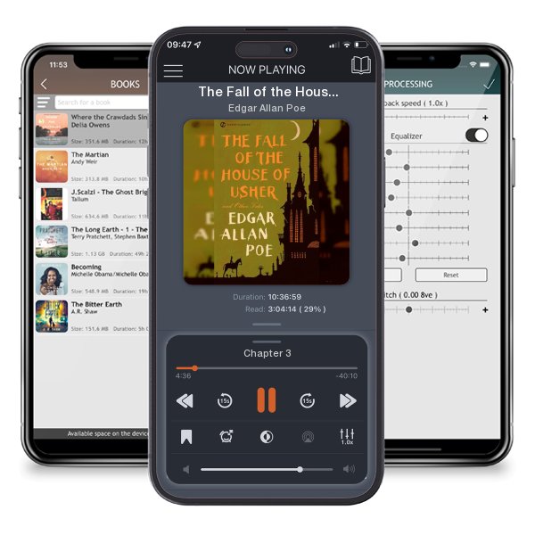 Download fo free audiobook The Fall of the House of Usher and Other Tales by Edgar Allan Poe and listen anywhere on your iOS devices in the ListenBook app.