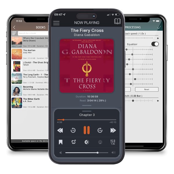Download fo free audiobook The Fiery Cross by Diana Gabaldon and listen anywhere on your iOS devices in the ListenBook app.