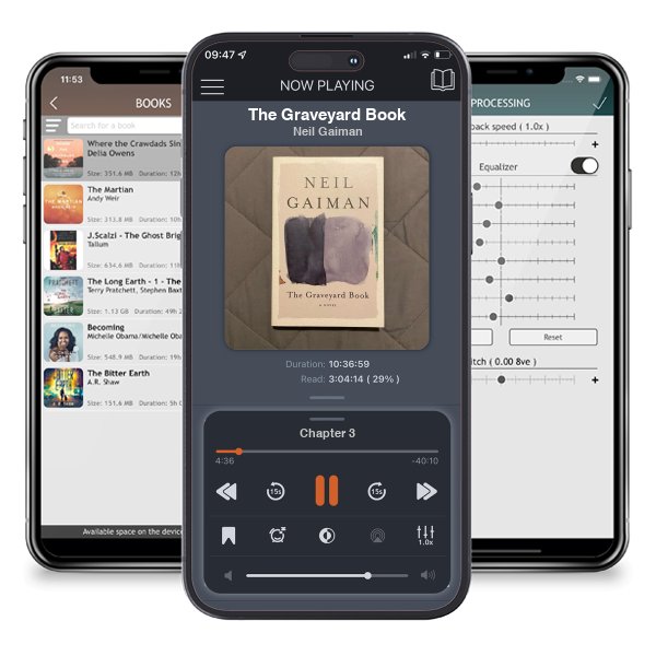 Download fo free audiobook The Graveyard Book by Neil Gaiman and listen anywhere on your iOS devices in the ListenBook app.