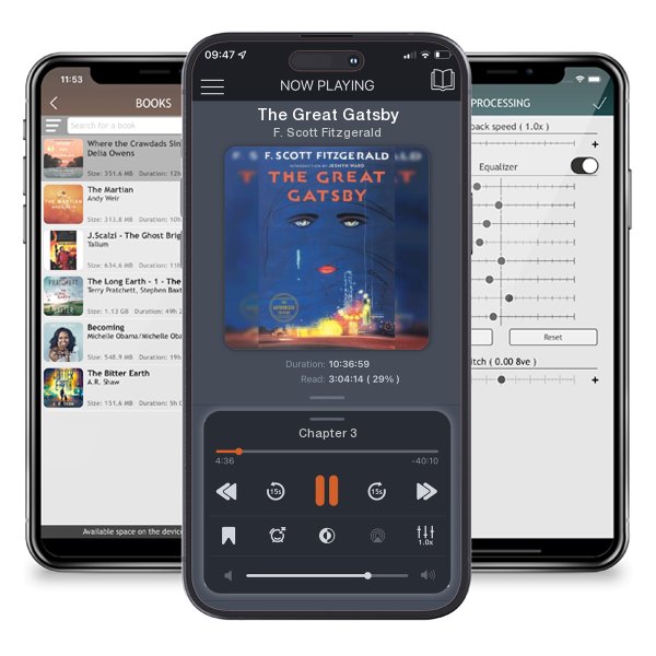 Download fo free audiobook The Great Gatsby by F. Scott Fitzgerald and listen anywhere on your iOS devices in the ListenBook app.