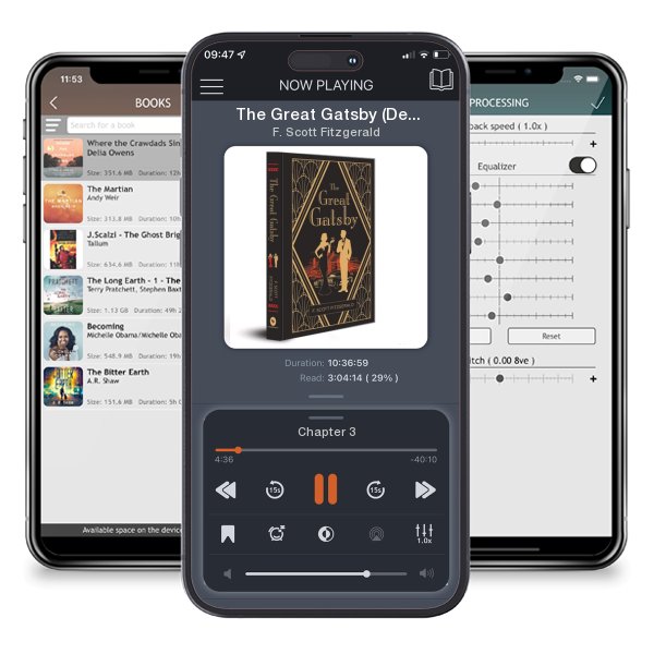 Download fo free audiobook The Great Gatsby (Deluxe Hardbound Edition) by F. Scott Fitzgerald and listen anywhere on your iOS devices in the ListenBook app.