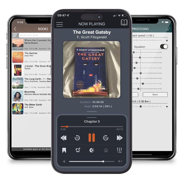 Download fo free audiobook The Great Gatsby by F. Scott Fitzgerald and listen anywhere on your iOS devices in the ListenBook app.