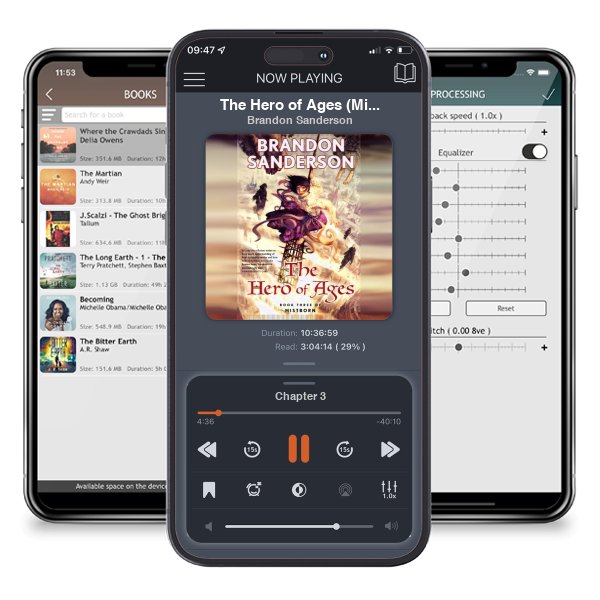 Download fo free audiobook The Hero of Ages (Mistborn, #3) by Brandon Sanderson and listen anywhere on your iOS devices in the ListenBook app.