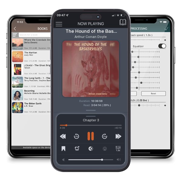 Download fo free audiobook The Hound of the Baskervilles by Arthur Conan Doyle and listen anywhere on your iOS devices in the ListenBook app.