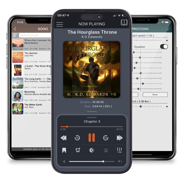 Download fo free audiobook The Hourglass Throne by K D Edwards and listen anywhere on your iOS devices in the ListenBook app.