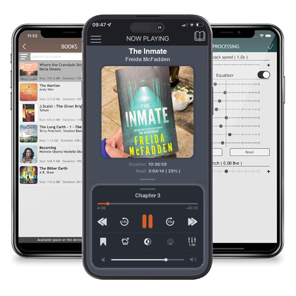 Download fo free audiobook The Inmate by Freida McFadden and listen anywhere on your iOS devices in the ListenBook app.