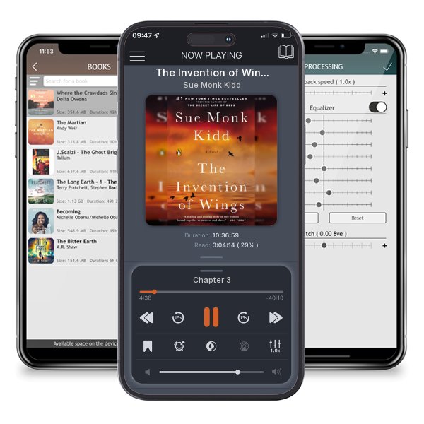 Download fo free audiobook The Invention of Wings by Sue Monk Kidd and listen anywhere on your iOS devices in the ListenBook app.