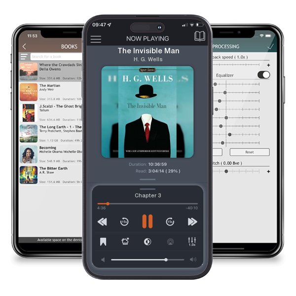 Download fo free audiobook The Invisible Man by H. G. Wells and listen anywhere on your iOS devices in the ListenBook app.
