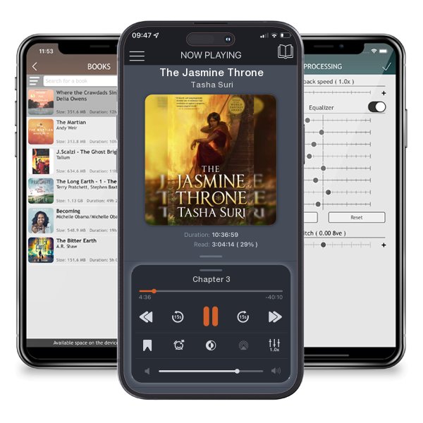 Download fo free audiobook The Jasmine Throne by Tasha Suri and listen anywhere on your iOS devices in the ListenBook app.