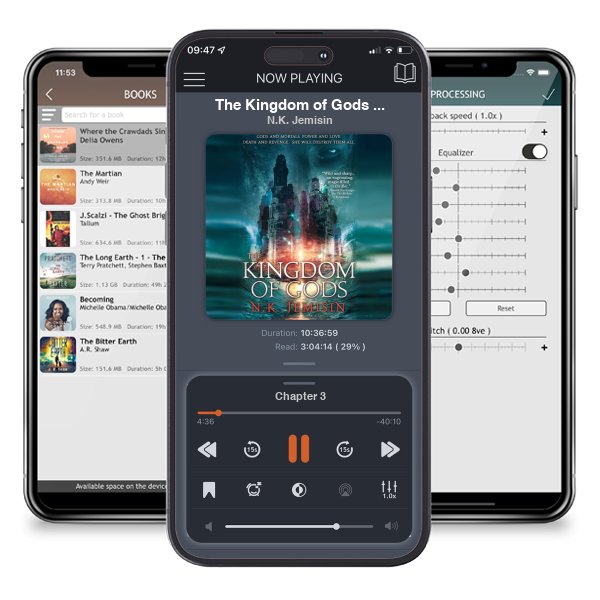 Download fo free audiobook The Kingdom of Gods (Inheritance, #3) by N.K. Jemisin and listen anywhere on your iOS devices in the ListenBook app.