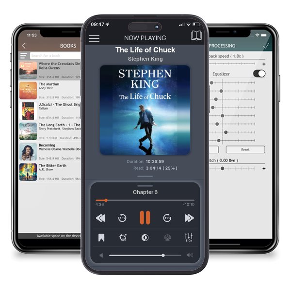 Download fo free audiobook The Life of Chuck by Stephen King and listen anywhere on your iOS devices in the ListenBook app.