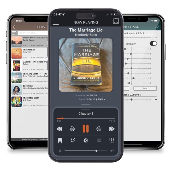 Download fo free audiobook The Marriage Lie by Kimberly Belle and listen anywhere on your iOS devices in the ListenBook app.