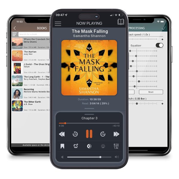 Download fo free audiobook The Mask Falling by Samantha Shannon and listen anywhere on your iOS devices in the ListenBook app.