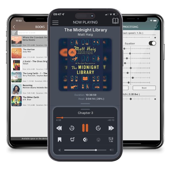 Download fo free audiobook The Midnight Library by Matt Haig and listen anywhere on your iOS devices in the ListenBook app.