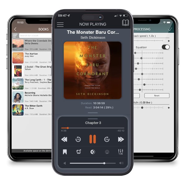 Download fo free audiobook The Monster Baru Cormorant (The Masquerade, #2) by Seth Dickinson and listen anywhere on your iOS devices in the ListenBook app.