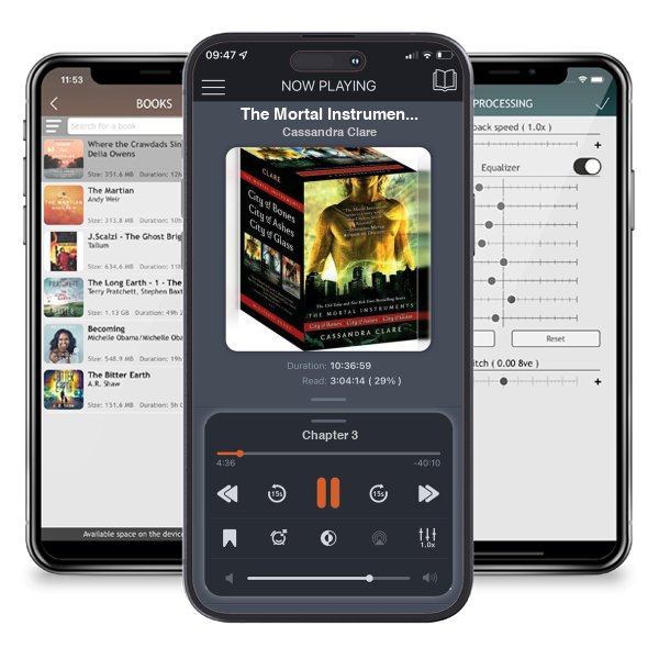 Download fo free audiobook The Mortal Instruments Boxed Set: City of Bones; City of Ashes; City of Glass (The Mortal Instruments, #1-3) by Cassandra Clare and listen anywhere on your iOS devices in the ListenBook app.