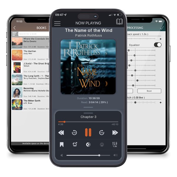 Download fo free audiobook The Name of the Wind by Patrick Rothfuss and listen anywhere on your iOS devices in the ListenBook app.