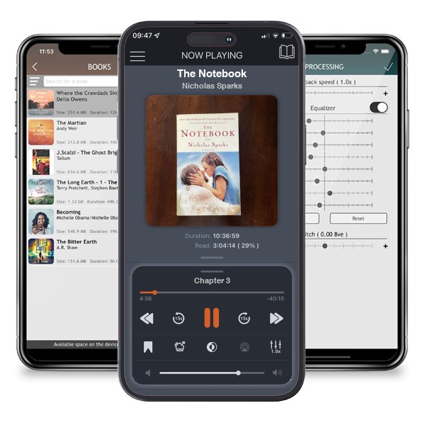 Download fo free audiobook The Notebook by Nicholas Sparks and listen anywhere on your iOS devices in the ListenBook app.