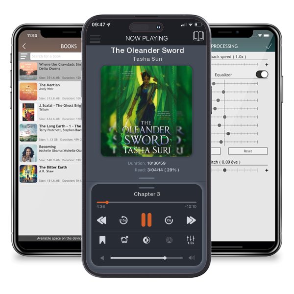 Download fo free audiobook The Oleander Sword by Tasha Suri and listen anywhere on your iOS devices in the ListenBook app.