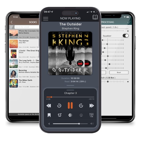 Download fo free audiobook The Outsider by Stephen King and listen anywhere on your iOS devices in the ListenBook app.
