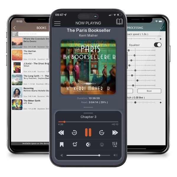 Download fo free audiobook The Paris Bookseller by Kerri Maher and listen anywhere on your iOS devices in the ListenBook app.