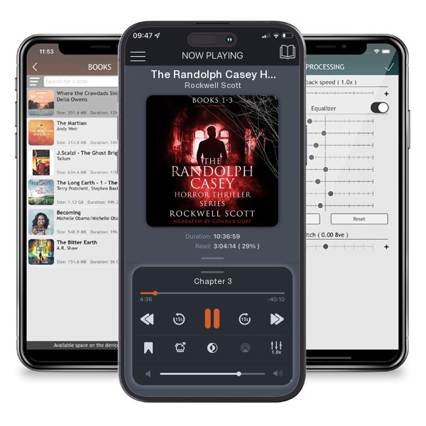 Download fo free audiobook The Randolph Casey Horror Thriller Series: Books 1-3 by Rockwell Scott and listen anywhere on your iOS devices in the ListenBook app.