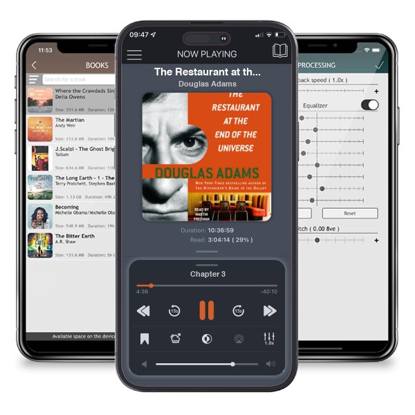 Download fo free audiobook The Restaurant at the End of the Universe: The Hitchhiker\'s Guide to the Galaxy, Book 2 by Douglas Adams and listen anywhere on your iOS devices in the ListenBook app.
