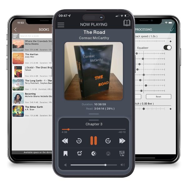Download fo free audiobook The Road by Cormac McCarthy and listen anywhere on your iOS devices in the ListenBook app.