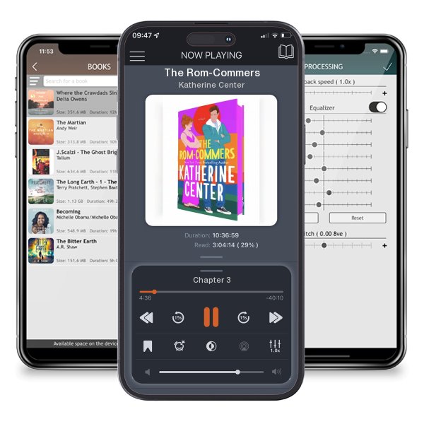 Download fo free audiobook The Rom-Commers by Katherine Center and listen anywhere on your iOS devices in the ListenBook app.