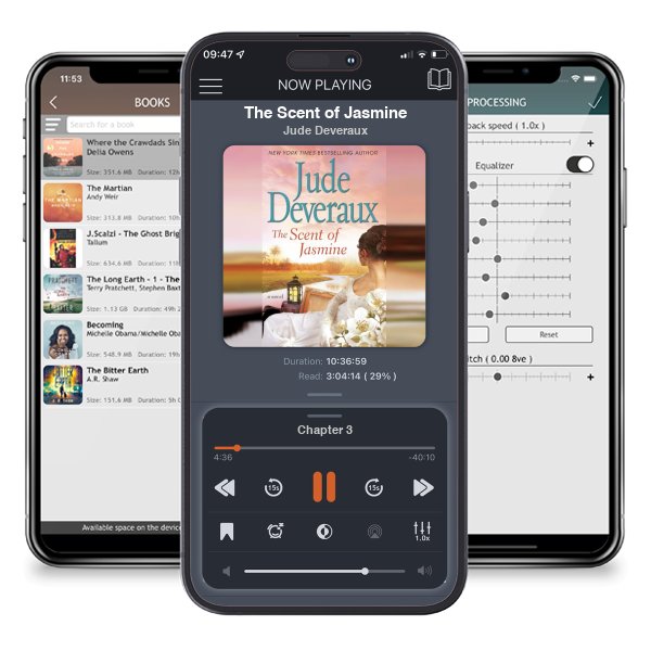 Download fo free audiobook The Scent of Jasmine by Jude Deveraux and listen anywhere on your iOS devices in the ListenBook app.