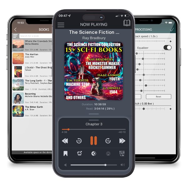 Download fo free audiobook The Science Fiction Collection. 15+ Sci-Fi Books by Ray Bradbury and listen anywhere on your iOS devices in the ListenBook app.